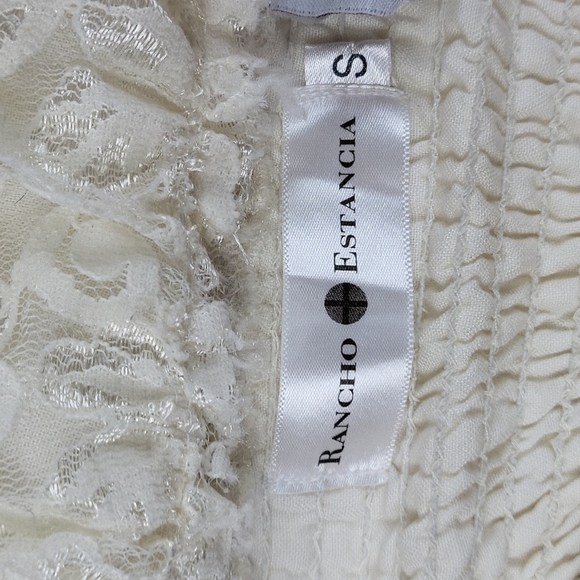 Rancho Estancia Smocked Strapless Layered Ruffle Lace Embroidery Midi Dr… - Picture 12 of 15